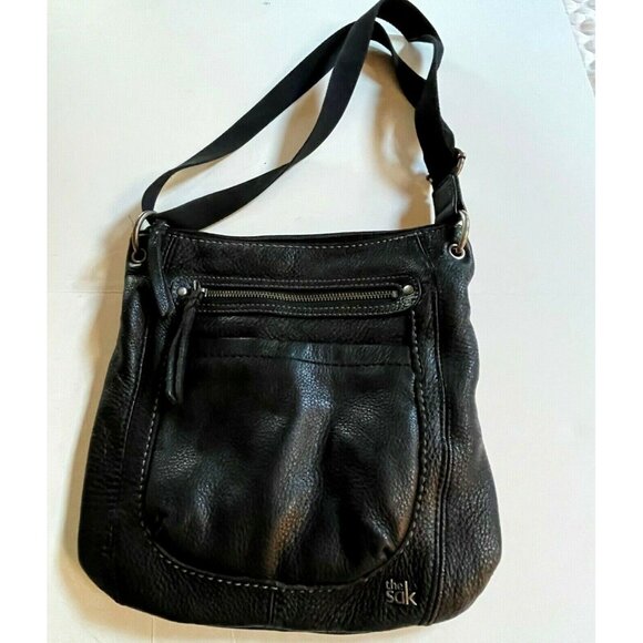 The Sak Black Genuine Leather Crossbody Bag With Multi-Color Interior Lining & Z - Picture 9 of 12